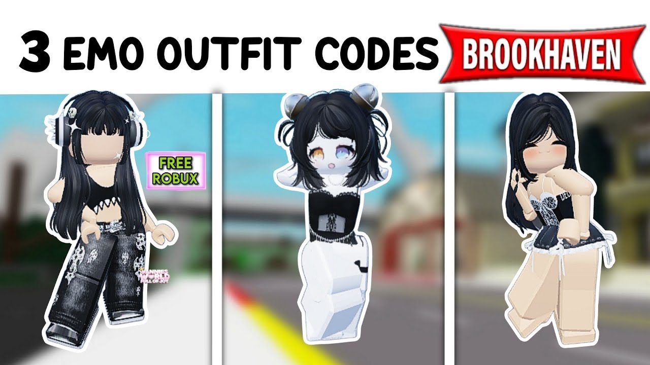 3 EMO OUTFIT ID CODES FOR BROOKHAVEN RP, BERRY AVENUE & BLOXBURG 🖤✨️ 