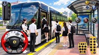 🔥Passengers Boarding City Bus 🚍 | School Students Bus Stop 🏫 | 3D Driving Class Gameplay 2026 #viral screenshot 1