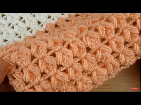 Puff stitch Crochet Baby blanket or scarf tutorial - Happy Crochet Club ...