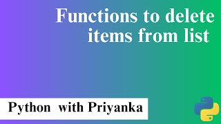 18. List Functions to delete items from list