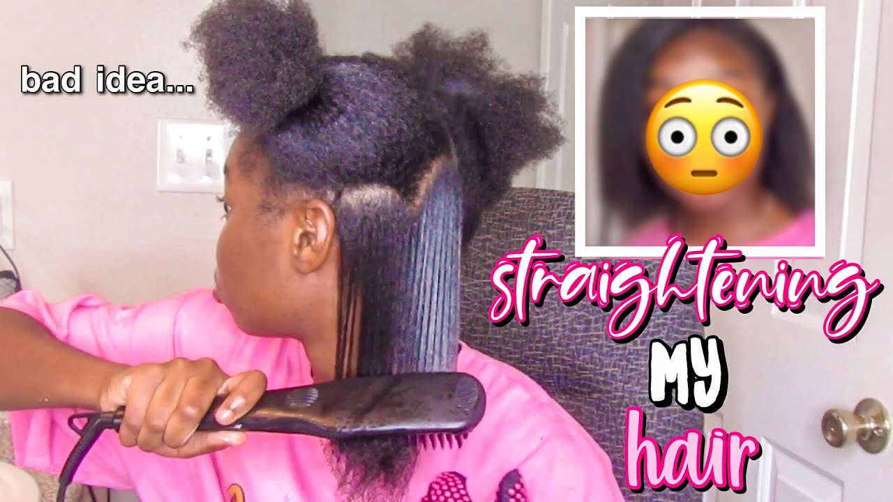 Straightening My Natural Hair For The First Time EVER! || Chid Favs ...