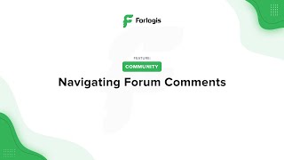 Forlogis LMS: Navigating Forum Comments