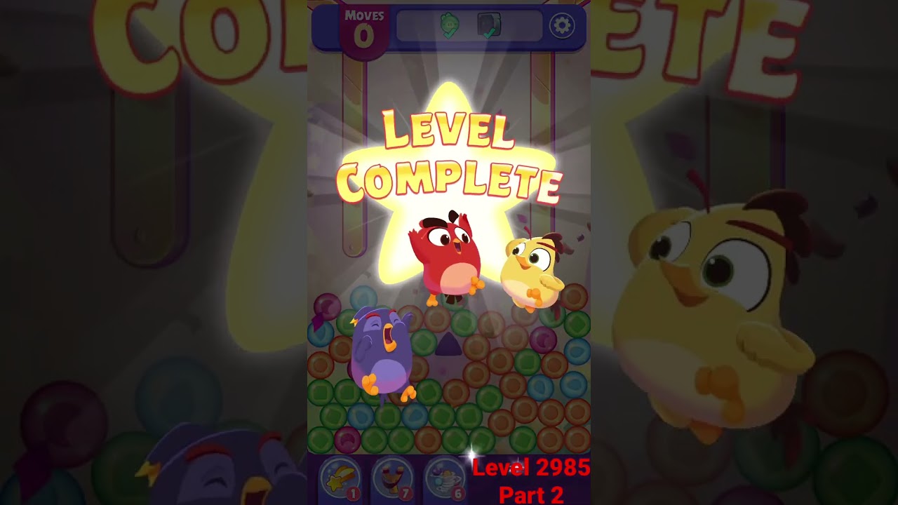 Angry Birds Dream Blast Level 2985 Part 2 (after watching a video for 3 more moves)