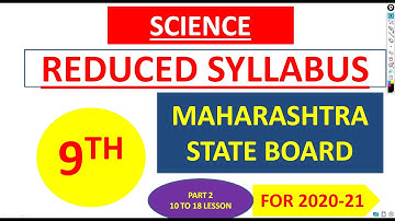 Reduced Syllabus of (science ) Class 9th Maharashtra state board| 25% reduction in syllabus 2020-21.