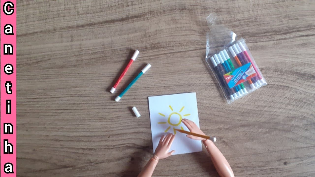 Como fazer canetinha | Diy miniatura para Barbie - YouTube