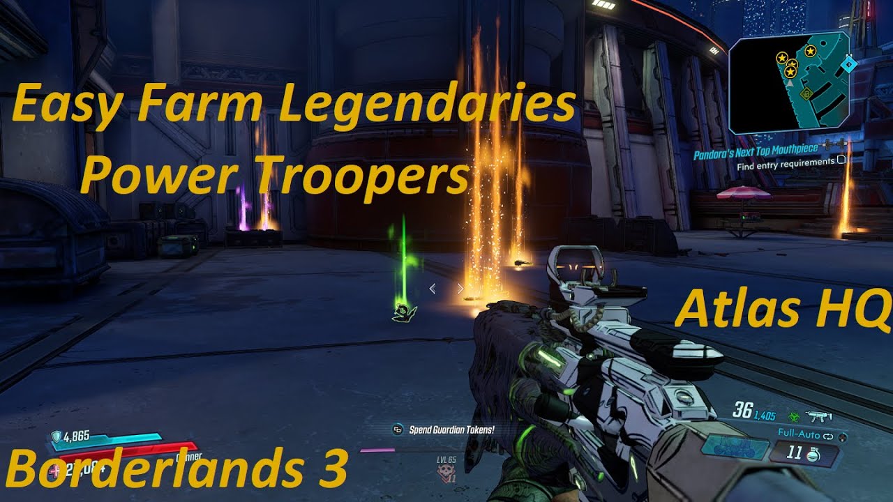 Borderlands 3: Easy Farm Mayhem 10 Legendary Weapons G. Farm Power Troopers in Atlas HQ in Promethea