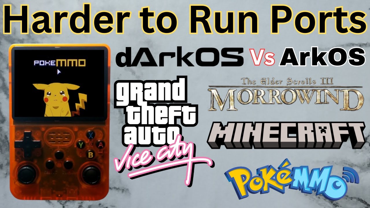 R36S dArkOS против ArkOS против клонов dArkOS — протестировано на GTA VC, Minecraft, Morrowind и ...