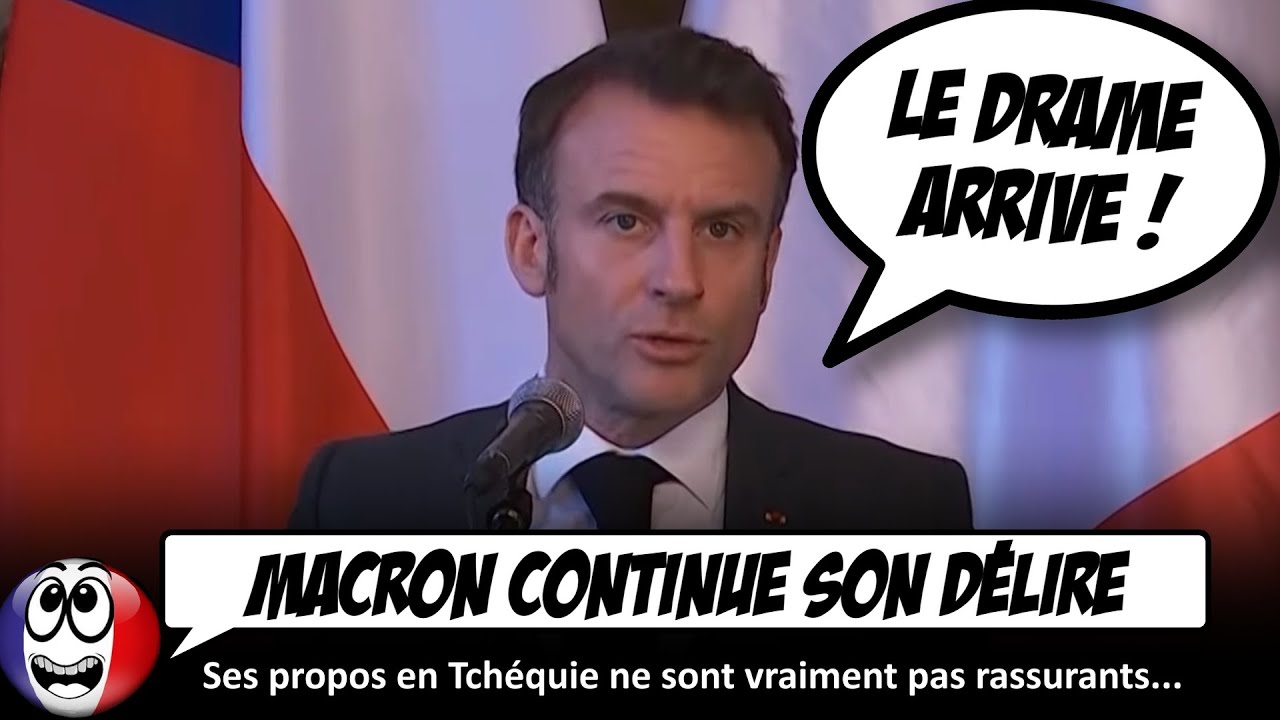 ⁣"C'est NOTRE GUERRE !" déclare Macron à propos de l'Ukraine, lors de son voyage en Tchéquie.