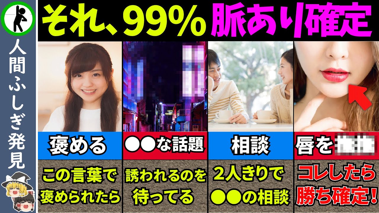 【ゆっくり解説】当てはまったら今すぐ告白！女性の脈ありサイン15選