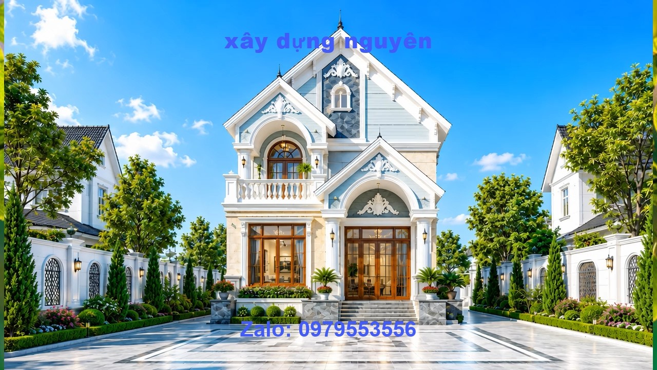 Mẫu Biệt Thự 2 Tầng Mái Thái Diện Tích 8x18m Thiết Kế 4 Phòng Ngủ #nha2tang #maithai