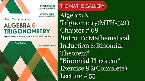 Basic Mathematics-1 | Algebra & Trigonometry(MTH-321) by Dr. Noman Khalid | Unit # 08 | Lecture # 53
