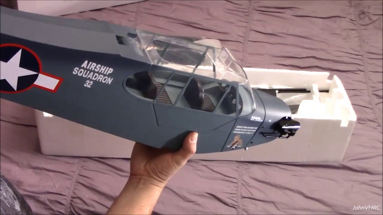 H-King Navy J-3 Cub with FPV Unboxing - YouTube