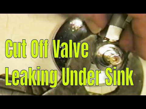 Cut off valve leaking under sink - YouTube