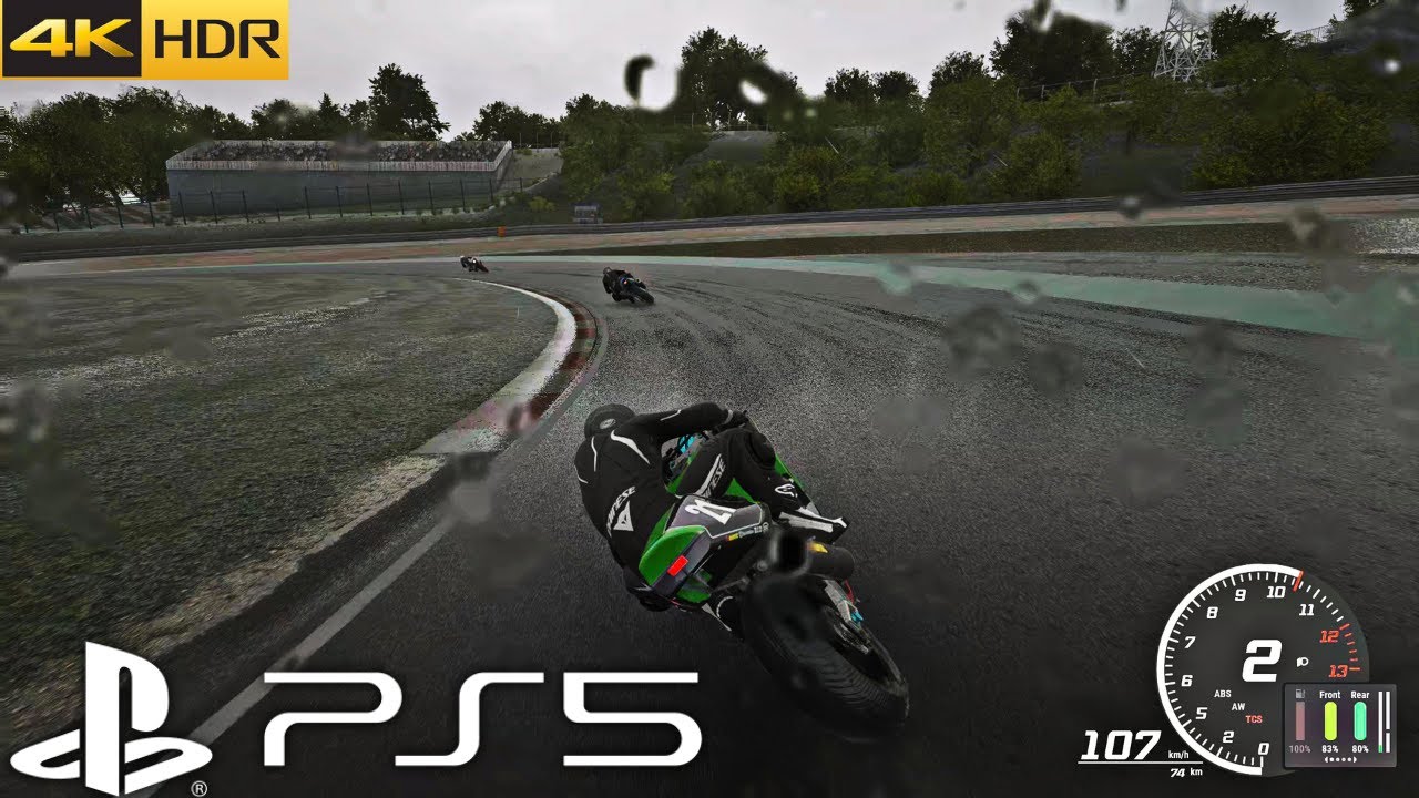 Jogo do Moto realista Corrida na Chuva Forte (PS5) Ride 4 Gameplay 4k HDR  60FPS Circuito Daytona USA 