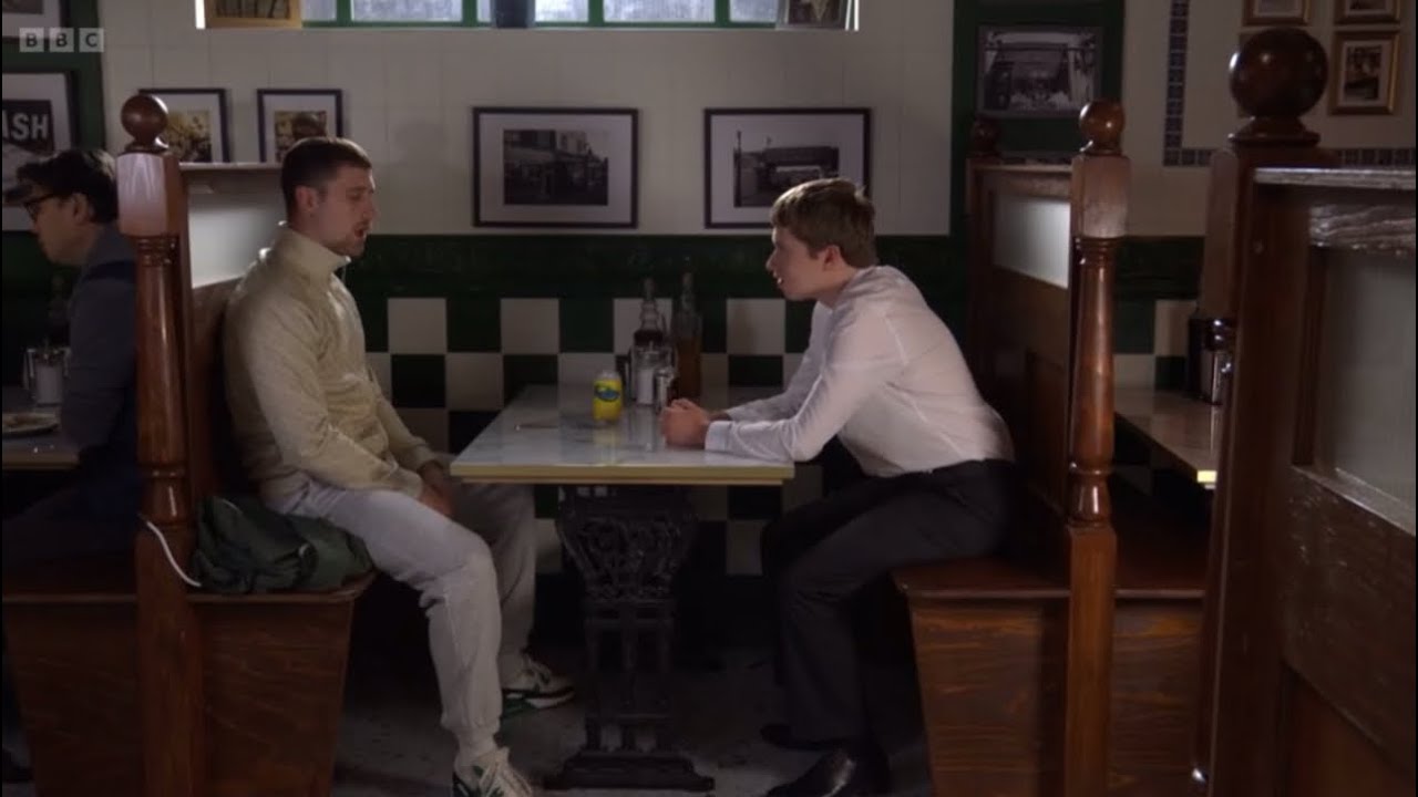 Eastenders harry gets angry at Barney for saying about how he is with teddy sometimes scene