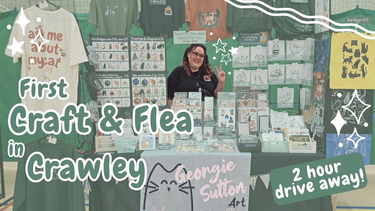 How did Crawley Craft & Flea go? 🐈 First market at this location, selling my cat art!