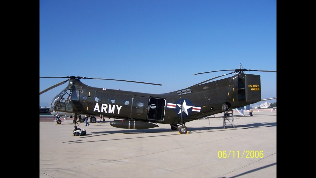 Helicopter Flight Piasecki (Vertol) H-21B Shawnee 'Flying Banana' Van Nuys to Ramona California ...