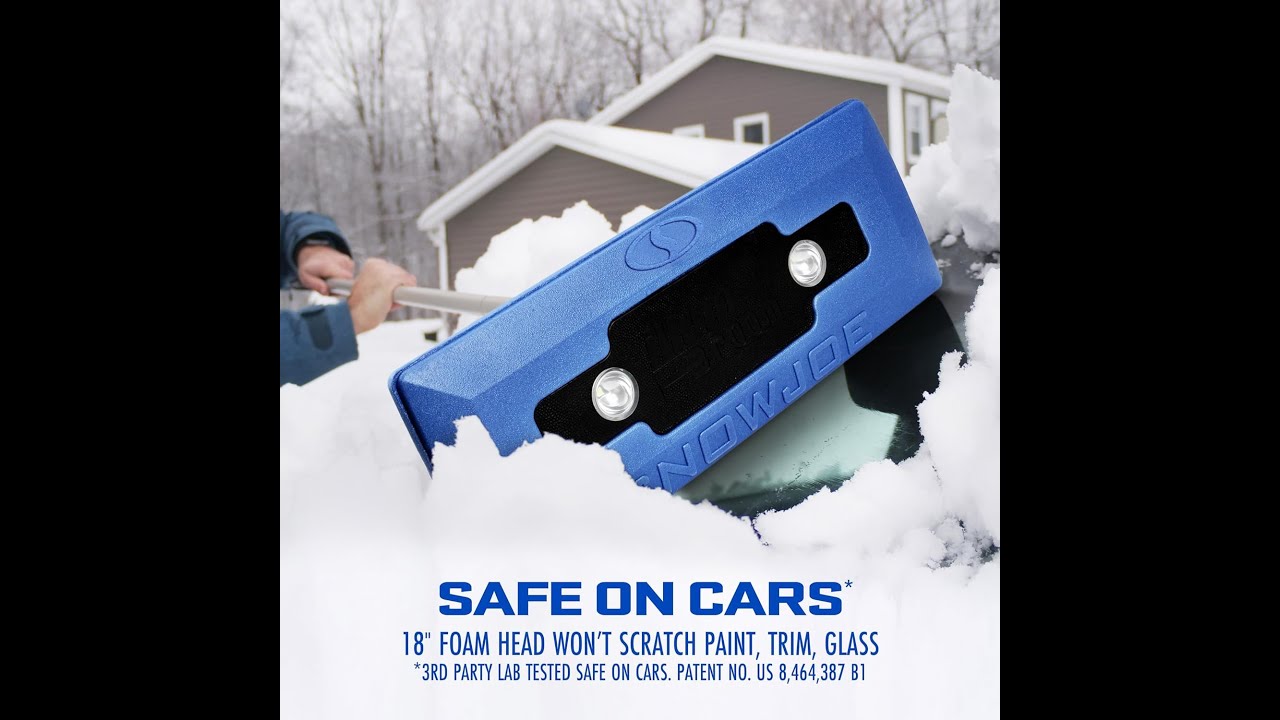 Snow Joe Illum-n-Broom - Escoba y rascador de nieve con luz LED 4 en 1