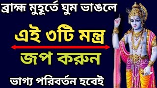 ভোর ৪টে - ৫টার মধ্যে ঘুম ভাঙলে ৩টি মন্ত্র অবশ্যই বলুন,ভাগ্য ঘুরে যাবে(3 special mantra for good luck