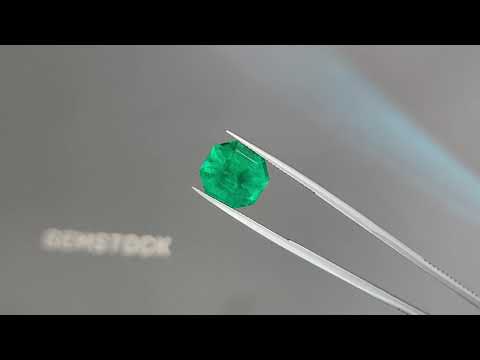 Vivid Green Colombian emerald in octagon cut 7.42 carats Video  № 2