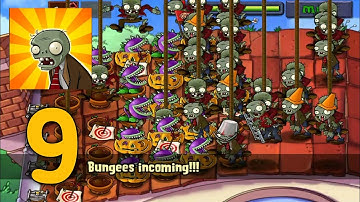 Plants vs. Zombies - Gameplay Walkthrough Part9 - Adventure Roof Level 1 - 5 (iOS,Android)