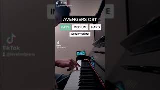 Avengers Theme on piano in 4 levels