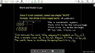 Applications of Integration: Work (Spring problems)