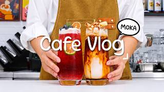 Satisfying Iced Coffee & Creamy Drinks ☕ Drink Making ASMR / Cafe Vlog / MOKA Roast