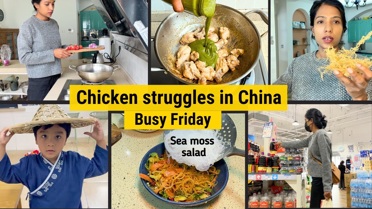 Grocery shopping, Palak Chicken, Sea moss salad & Ivan's traditional day.