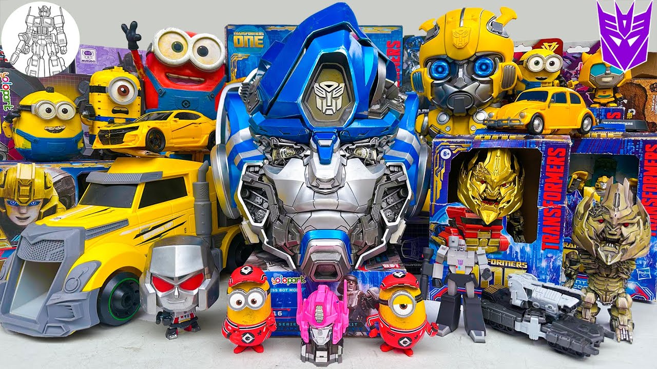 [Unboxing] Transformers One Car Toys - Megatron Gold, Mask Optimus Figure, Bumblebee & Minions Toy