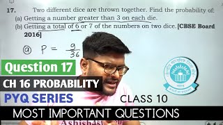 Two different dice are thrown together. Find the probability of:(a) Getting a number greater