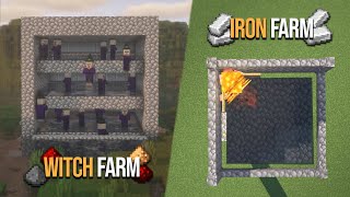 3 MUST Have Farms for your Survival World (IRON, GUNPOWDER, REDSTONE & FOOD)