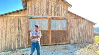 BUILDING GIANT Barn Doors  Budget pole barn build!