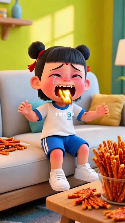 Nezha Kepedesan Makan Snack Mercon! #shorts #animasi #kartun