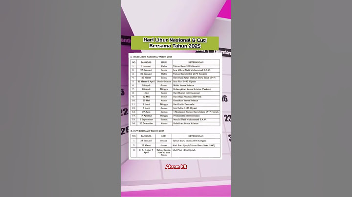 Jadwal hari libur nasional dan cuti bersama tahun 2025  #cutibersama #hariliburnasional2025