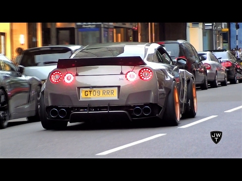 MODIFIED (Widebody) Nissan GT-R's On Sloane Street In London! REVS & Acceleration SOUNDS!