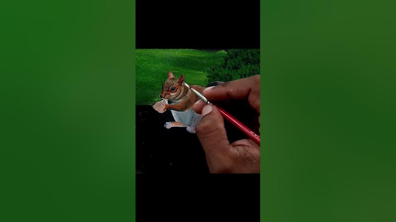 How to paint a squirrel using acrylics acrylicpainting YouTube