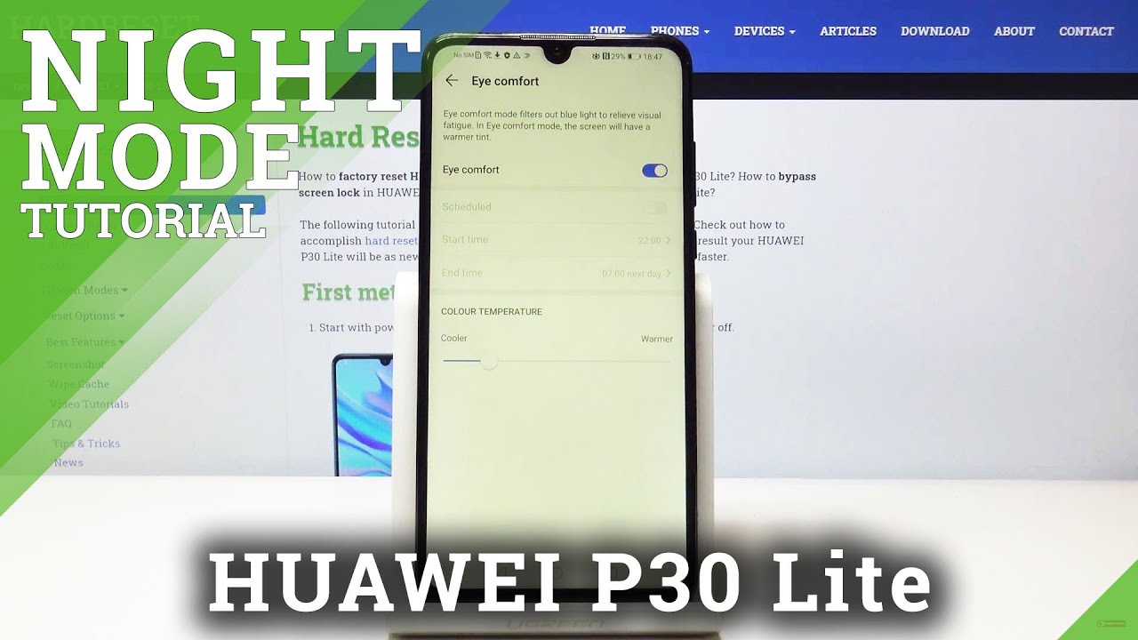 Eye Comfort Mode HUAWEI P30 Lite - Turn On & Off Night Mode - YouTube
