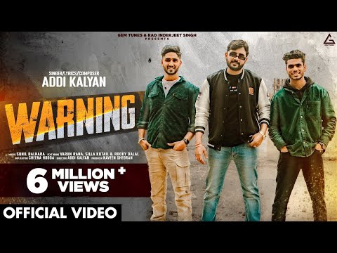 WARNING (Official Video) - Addi Kalyan | New Haryanvi Songs Haryanavi 2024