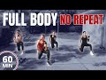 No Repeat 1 hour Full Body Workout #25 | at HOME Dumbbells Strength + Cardio | Low Impact | Intense