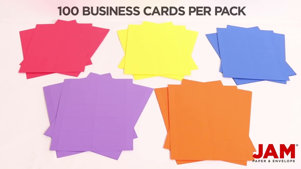 100/Pack JAM PAPER Printable Business Cards 3 1/2 x 2 White Vellum 