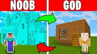 NOOB VS GOD - SWITCHED HOUSES CHALLENGE IN MINECRAFT BATTLE! (Animation)