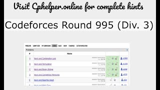 Codeforces Round 995 (Div. 3) hints and solutions  #codeforces #codeforces
