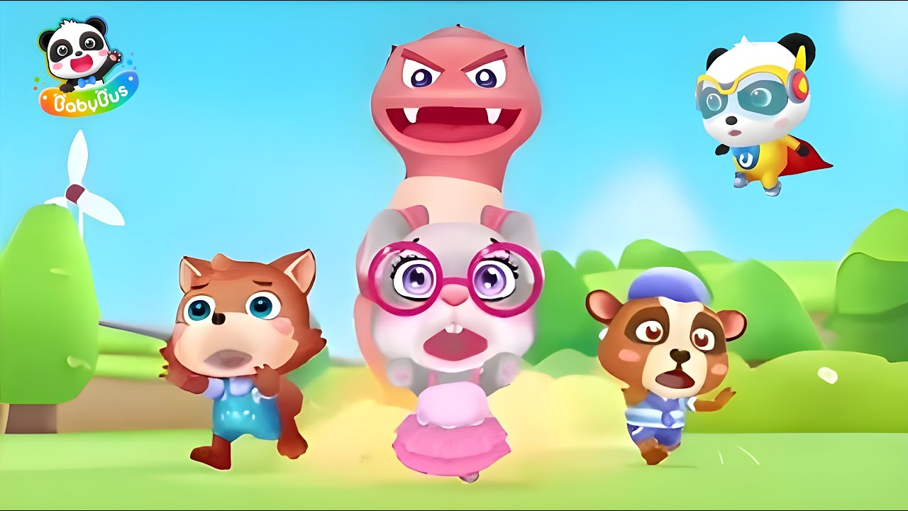 Help Super Panda || Super Panda Fight With Monster Earthworm || Babybus