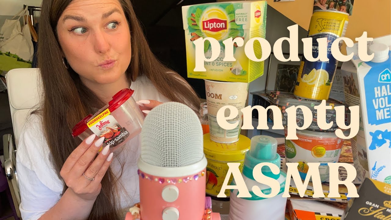 ASMR on Product Empties 🍋🥤🍵  Tapping & Scratching on Packaging