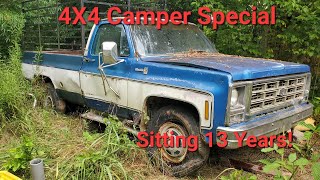 Will it run? 1978 Chevy Camper Special 4x4 left to rot.
