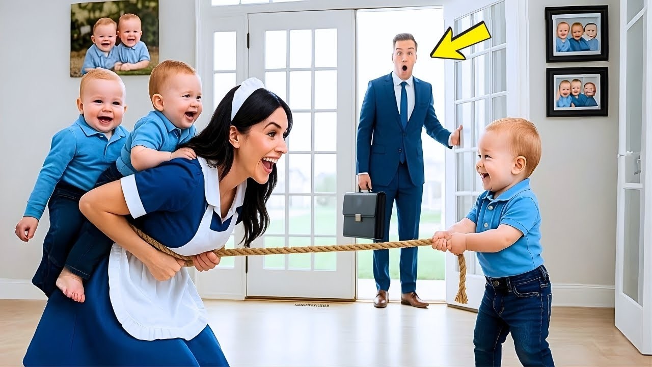 EL MILLONARIO VOLVIÓ SIN AVISAR–Y LO QUE VIÓ A LA NIÑERA HACIENDO CON SUS TRILLIZOS LO DEJÓ EN SHO