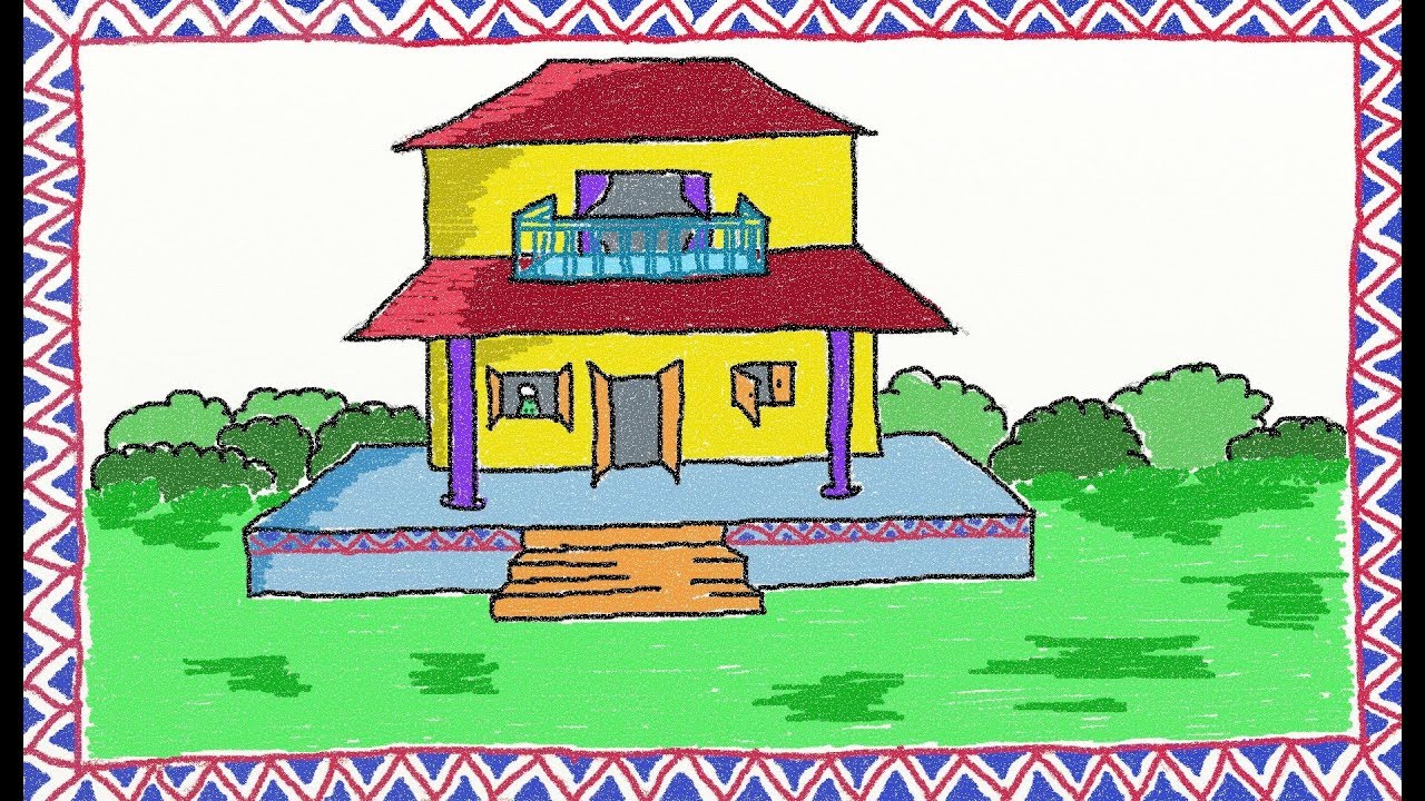 Drawing a simple house How to draw a house Drawing for