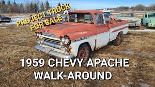 Barn Find Bonanza! 1959 Chevy Apache 36 Fleetside Restoration Project Rusted and Restored Auto Sales