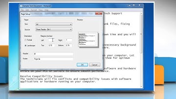 How to change page setup settings in Notepad :Tutorial